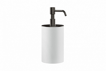 GESSI Дозатор для жидкого мыла настольный, Ø75, H194 мм, белый/Black Metal Brushed PVD арт. 30517