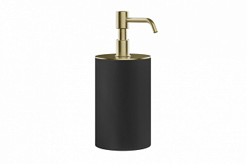 GESSI Дозатор для жидкого мыла настольный, Ø75, H194 мм, черный/Brushed Brass PVD арт. 30520