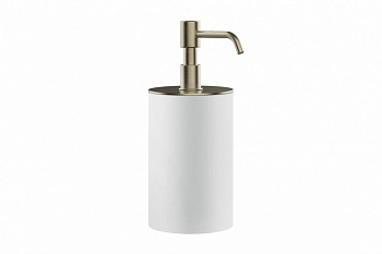 GESSI Дозатор для жидкого мыла настольный, Ø75, H194 мм, белый/Finox Brushed Nickel арт. 30522