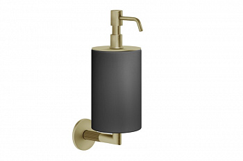 GESSI INGRANAGGIO Дозатор для жидкого мыла настенный черный/Brushed Brass PVD арт. 30530