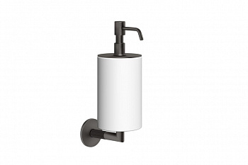 GESSI INGRANAGGIO Дозатор для жидкого мыла настенный белый/Black Metal Brushed PVD арт. 30534