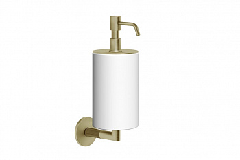 GESSI INGRANAGGIO Дозатор для жидкого мыла настенный белый/Brushed Brass PVD арт. 30535