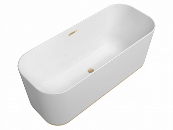 VB FINION Отдельностоящая ванна из Quaryl® с окантовкой + Emotion, 170x70 cм, Champagne/белый alpin арт. 31996