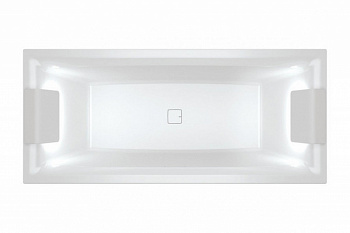 RIHO STILL SQUARE LED LR Ванна акриловая с подсветкой, подголовником, 170x75см, 192 л, белый арт. 32095