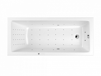 WHITECROSS Wave Slim Ванна акриловая 170x75 см, гидромассаж "NANO", перелив, каркас, белый/хром арт. 32410