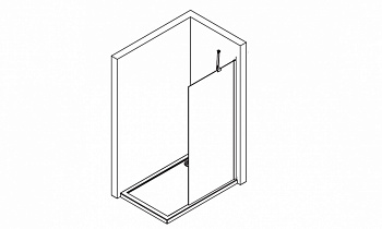 KRION YOVE 1 Душевое ограждение 90 см, SX-DX/SG/TR полированный алюминий арт. 32596