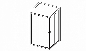 KRION YOVE 4 Стеклянная часть, раздвижная 90 см правая, DX/TR/SG/П. алюминий арт. 32598