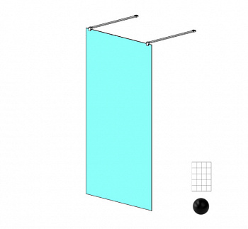 RADAWAY Modo New Black I Factory 130 Душевое ограждение 1280хH2000 мм, черный/Factory арт. 32599
