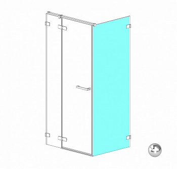 RADAWAY ARTA S1 90 Боковая стенка, 900xH2000 мм, хром+/прозрачное арт. 32607