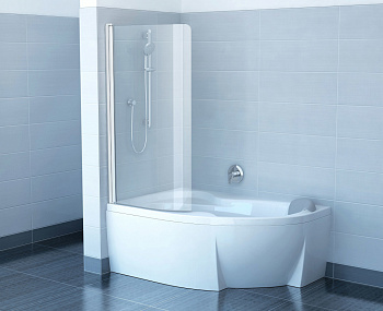 RAVAK EVSK1-100 P Шторка на ванну Rosa II 170 белая+транспарент арт. 32621