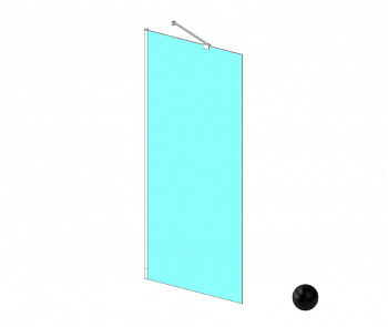 RADAWAY Idea Black PNJ 80 Frame Шторка на ванну 800-810х1500 мм, черный/прозрачный арт. 32623