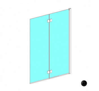 RADAWAY Nes Black PND I 110 R Шторка на ванну 1100-1115х1500 мм, прозрачное/чёрный арт. 32625