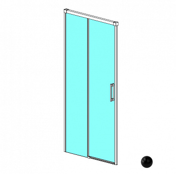 RADAWAY Idea Black DWJ 160 L Дверь в нишу раздвижная, 1587-1612xH2005 мм, черный/прозрачный арт. 32663