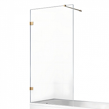 NEW TRENDY AVEXA Шторка на ванну 70x150 см, реверсивная, GOLD BRUSHED/прозрачное 6 мм арт. 32739