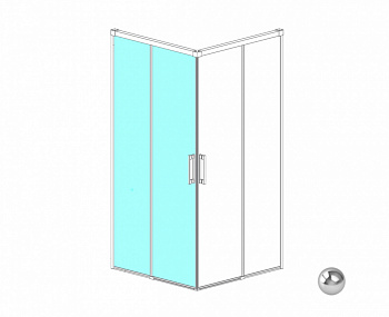 RADAWAY IDEA KDD 90 L Дверь раздвижная, 900xH2005 мм, хром/прозрачное арт. 32754