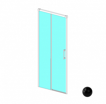 RADAWAY Idea Black DWJ 120 L Дверь в нишу раздвижная, 1187-1212xH2005 мм, черный/прозрачный арт. 32755