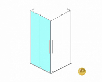 RADAWAY Furo SL KDD 90 L Душевое ограждение, брашированное золото/прозрачный арт. 32759