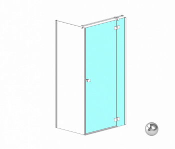 RADAWAY Essenza KDJ door 100 R Дверь, 972-987xH2000 мм, хром/прозрачное арт. 32763
