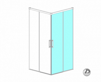 RADAWAY IDEA KDD 90 R Дверь раздвижная, 900xH2005 мм, хром/прозрачное арт. 32766
