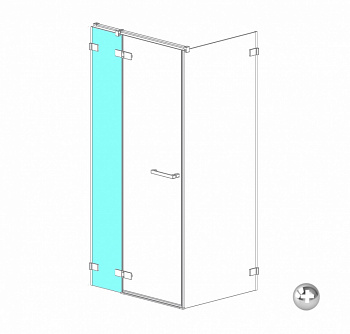 RADAWAY ARTA KDJ II front wall 227 L Неподвижная стенка, H2000 мм, хром+/прозрачное арт. 32771