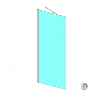 RADAWAY Idea PNJ 70 Шторка на ванну 700-710х1500 мм, хром/прозрачное арт. 32775