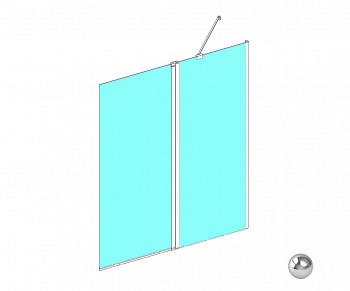 RADAWAY Nes PND II 100 R Шторка на ванну 1000-1015хH1500 мм, прозрачное/хром арт. 32777