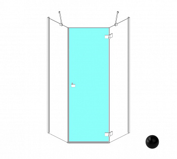 RADAWAY Essenza PTJ door R Дверь к боковым стенкам, 600хH2000 мм, черный/прозрачное арт. 32783