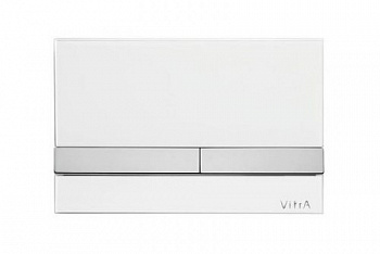 VITRA Select Кнопка смыва для инсталляций, стекло, белый глянец, кнопки хром арт. 32901