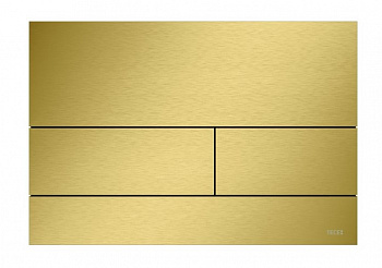 TECEsquare II Панель смыва металлическая с двумя клавишами, антипятна, Brushed Gold Optic PVD арт. 32952