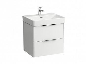 LAUFEN BASE Шкафчик под раковину 810963, 2 выдвижных ящика, 570x515x438 мм, белый глянцевый арт. 33192