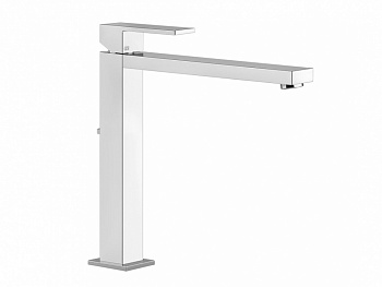 GESSI RETTANGOLO Смеситель однорычажный высокий с донным клапаном на 1 1/4", излив 213 мм, хром арт. 34642