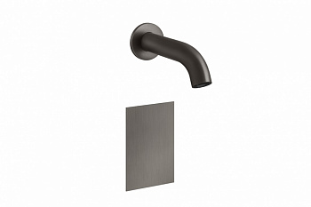 GESSI FLESSA Внешняя часть сенсорного излива из стены, 6V, вылет 200 мм, Black Metal Brushed PVD арт. 34700