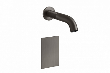 GESSI MECCANICA Внешняя часть сенсорного излива из стены, 6V, вылет 200 мм, Black Metal Brushed PVD арт. 34702