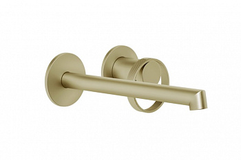 GESSI ANELLO Bнешняя часть для настенного смесителя с коротким изливом, без ДК, Brushed Brass PVD арт. 34786