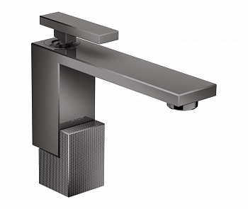 AXOR EDGE Смеситель для раковины, однорычажный, 130, с ДК, с алмазной огранкой,Polished Black Chrome арт. 34815