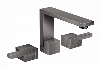 AXOR EDGE Смеситель для раковины на 3 отверстия, 130, с ДК, Polished Black Chrome арт. 34816