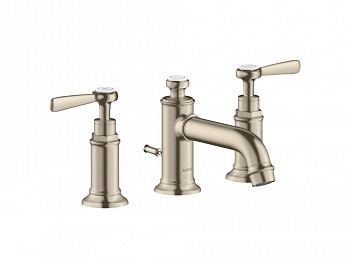 AXOR MONTREUX Смеситель для раковины на 3 отверстия, с ДК, Brushed Nickel арт. 34819