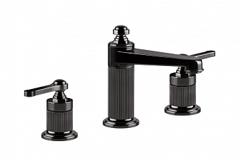 GESSI VENTI20 Смеситель для раковины на 3 отверстия средний, Без ДК, Black Metal PVD арт. 34850