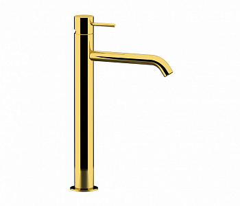 REMER X STYLE Смеситель высокий для раковины без ДК, вылет 165 мм, shiny gold арт. 34974