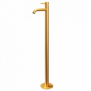 REMER X STYLE Однорычажный напольный смеситель для раковины с ДК click-clack, brushed gold арт. 34994