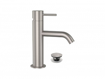 REMER X STYLE Смеситель для раковины с ДК click-clack, вылет 111 мм, INOX арт. 34996