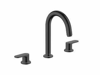 HANSGROHE Vernis Blend Смеситель для раковины на 3 отверстия , с ДК, матовый черный арт. 35277