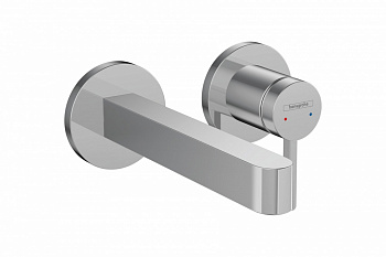 HANSGROHE Finoris Смеситель для раковины из стены, однорычажный, СМ, излив 16,8 см, БЕЗ ДК, хром арт. 35284