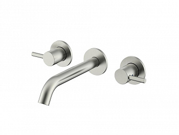 NEMO ROUND Смеситель из стены для раковины на 3 отверстия, BRUSH NICKEL арт. 35531