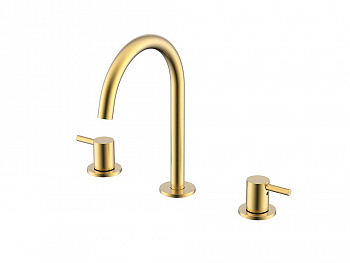 NEMO ROUND Смеситель для раковины на 3 отверстия, BRUSH GOLD арт. 35537