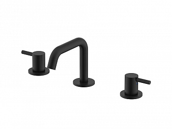 NEMO ROUND Смеситель для раковины на 3 отверстия, "Г"образный излив, MATTE BLACK арт. 35542
