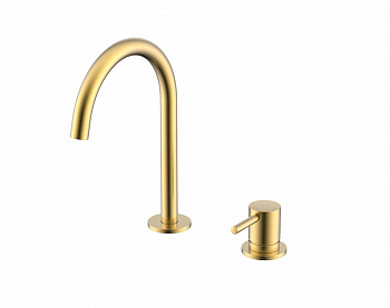NEMO ROUND Смеситель для раковины на 2 отверстия, BRUSH GOLD арт. 35545