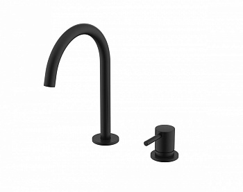 NEMO ROUND Смеситель для раковины на 2 отверстия, MATTE BLACK арт. 35546