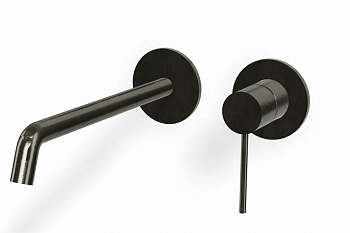TREEMME Up+ Внешняя часть смесителя для раковины из стены, вылет 226 мм, CZ Brushed black chrome арт. 35634