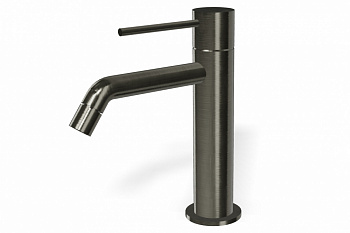TREEMME Up+ Смеситель для раковины 103, без ДК, вынос 129 мм, CZ Brushed black chrome арт. 35647